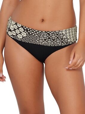 NEW Sunsets Capri High Waist Shirred Swim Bottom 310B Venice Seagrass Texture